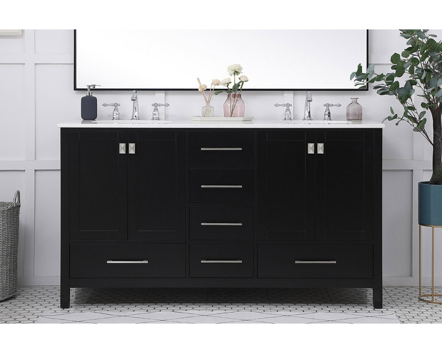 Elegant Bathroom Vanity - Black (VF18860DBK)