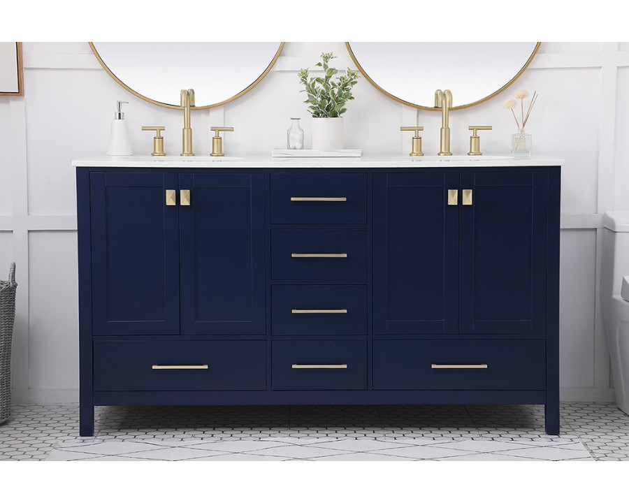 Elegant Bathroom Vanity - Blue (VF18860DBL)