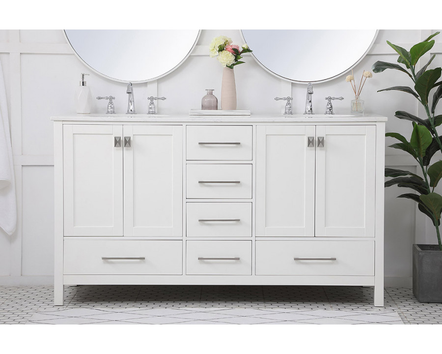 Elegant Bathroom Vanity - White (VF18860DWH)