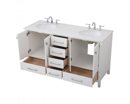 Elegant Bathroom Vanity - White (VF18860DWH)