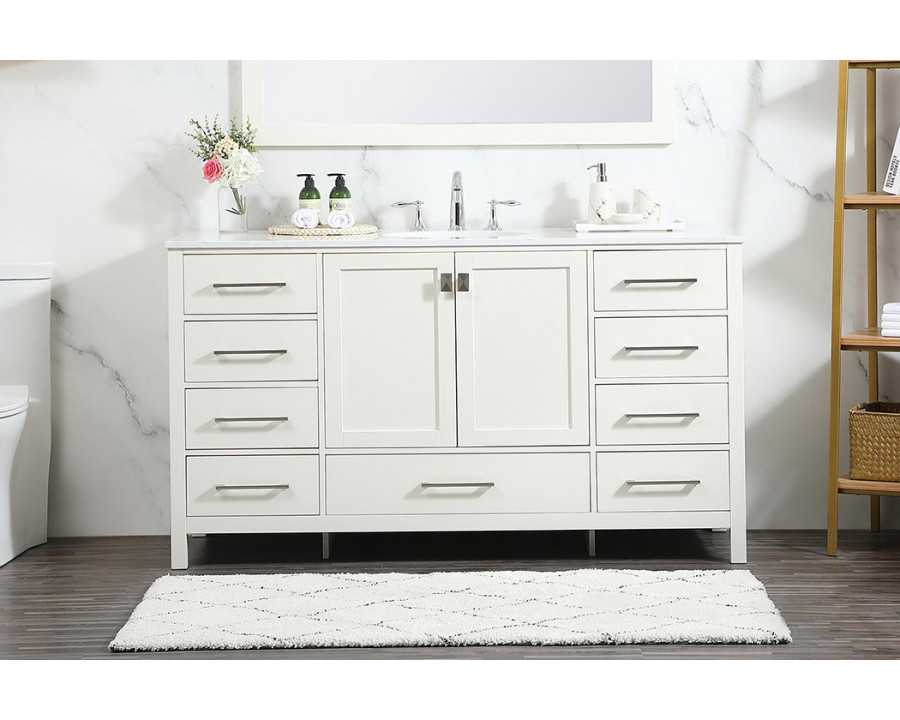 Elegant Bathroom Vanity - White (VF18860WH)