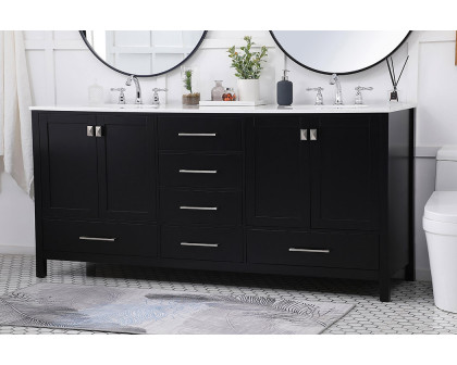 Elegant Bathroom Vanity - Black (VF18872DBK)