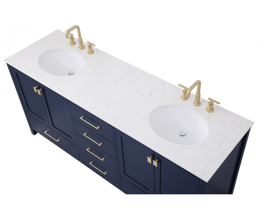 Elegant Bathroom Vanity - Blue (VF18872DBL)