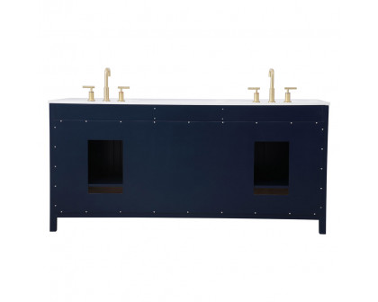 Elegant Bathroom Vanity - Blue (VF18872DBL)