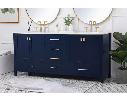 Elegant Bathroom Vanity - Blue (VF18872DBL)