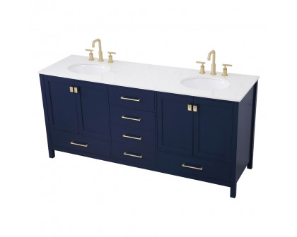 Elegant Bathroom Vanity - Blue (VF18872DBL)