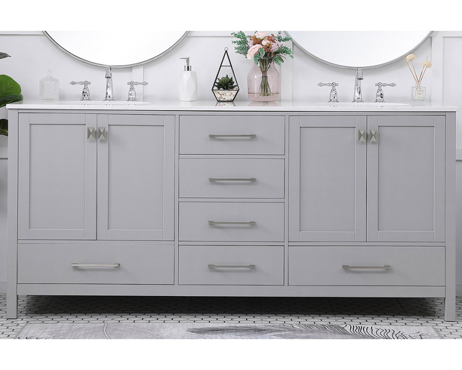 Elegant Bathroom Vanity - Gray (VF18872DGR)