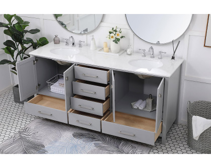 Elegant Bathroom Vanity - Gray (VF18872DGR)