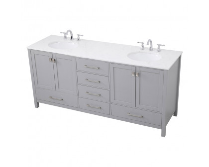 Elegant Bathroom Vanity - Gray (VF18872DGR)