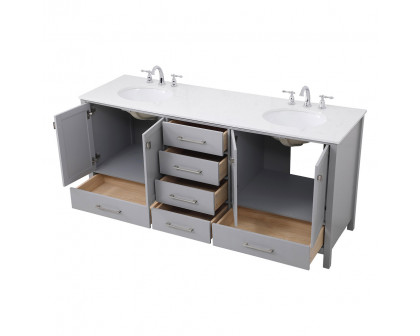 Elegant Bathroom Vanity - Gray (VF18872DGR)