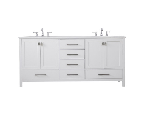 Elegant Bathroom Vanity - White (VF18872DWH)