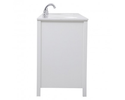 Elegant Bathroom Vanity - White (VF18872DWH)