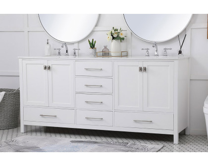 Elegant Bathroom Vanity - White (VF18872DWH)