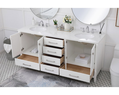 Elegant Bathroom Vanity - White (VF18872DWH)