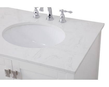 Elegant Bathroom Vanity - White (VF18872DWH)