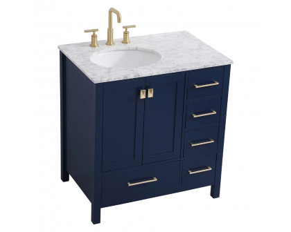 Elegant Bathroom Vanity - Blue, L 32" (VF18932BL)