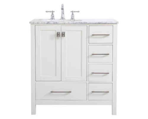 Elegant Bathroom Vanity - White, L 32" (VF18932WH)