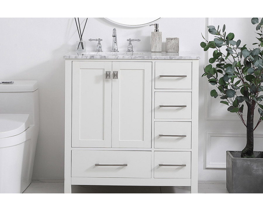 Elegant Bathroom Vanity - White, L 32" (VF18932WH)