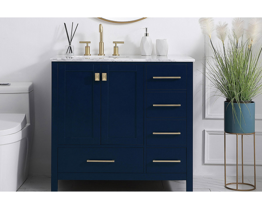 Elegant Bathroom Vanity - Blue, L 36" (VF18936BL)