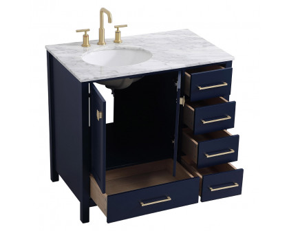 Elegant Bathroom Vanity - Blue, L 36" (VF18936BL)