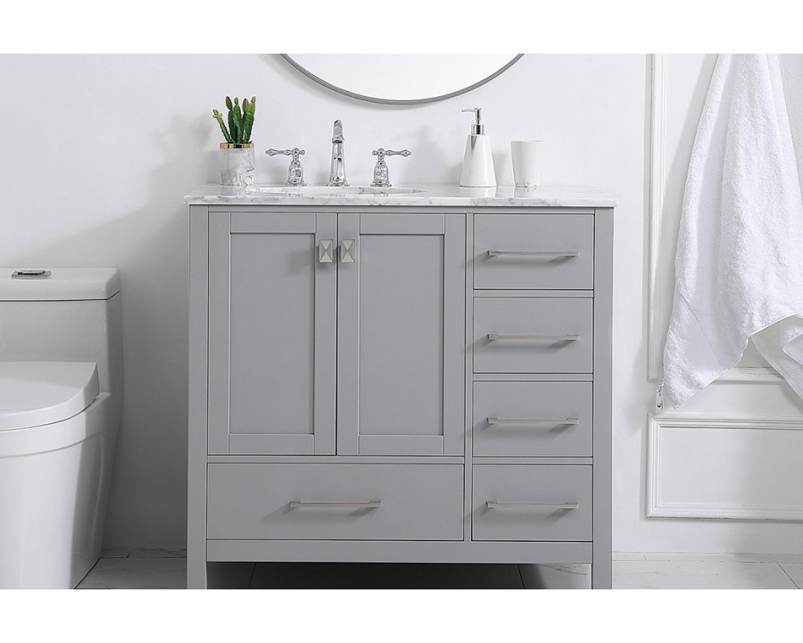 Elegant Bathroom Vanity - Gray, L 36" (VF18936GR)