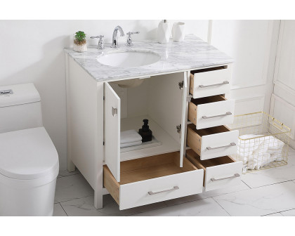 Elegant Bathroom Vanity - White, L 36" (VF18936WH)