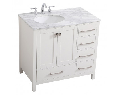 Elegant Bathroom Vanity - White, L 36" (VF18936WH)