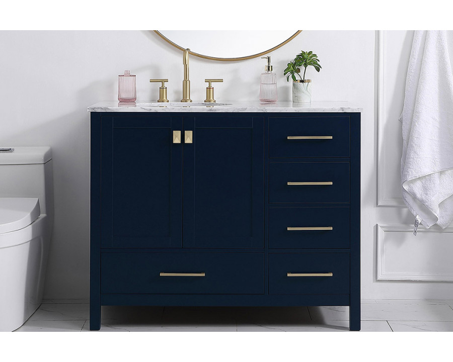 Elegant Bathroom Vanity - Blue, L 42" (VF18942BL)