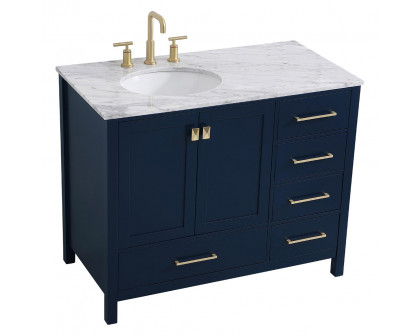 Elegant Bathroom Vanity - Blue, L 42" (VF18942BL)