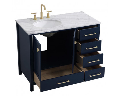 Elegant Bathroom Vanity - Blue, L 42" (VF18942BL)