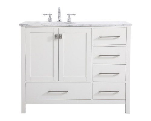 Elegant Bathroom Vanity - White, L 42" (VF18942WH)