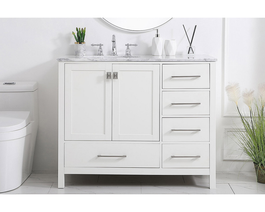 Elegant Bathroom Vanity - White, L 42" (VF18942WH)