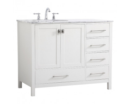 Elegant Bathroom Vanity - White, L 42" (VF18942WH)