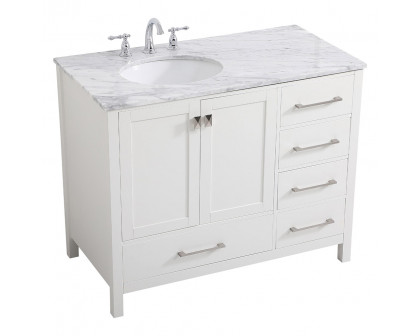 Elegant Bathroom Vanity - White, L 42" (VF18942WH)