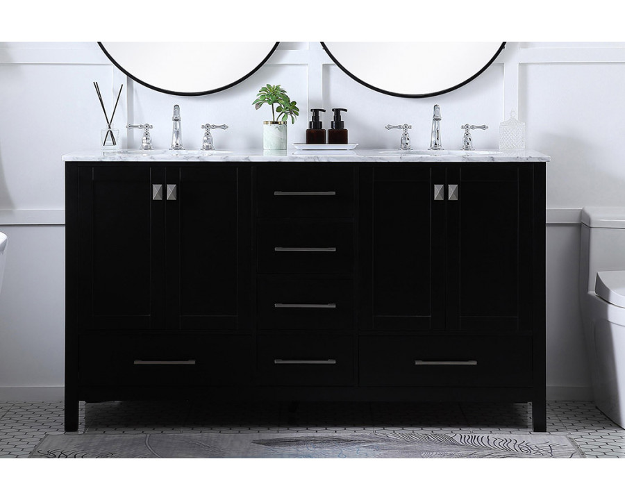 Elegant Bathroom Vanity - Black, L 60" (VF18960DBK)