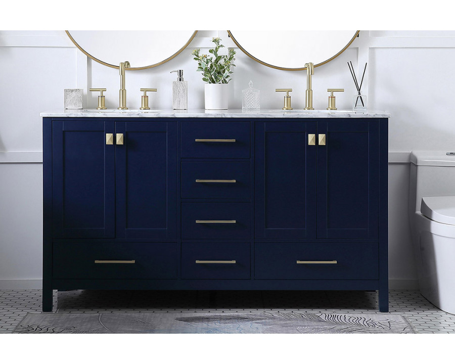 Elegant Bathroom Vanity - Blue, L 60" (VF18960DBL)