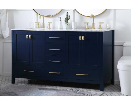 Elegant Bathroom Vanity - Blue, L 60" (VF18960DBL)