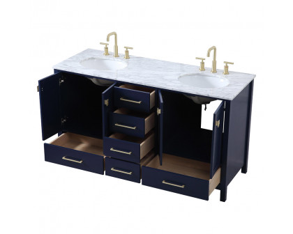 Elegant Bathroom Vanity - Blue, L 60" (VF18960DBL)