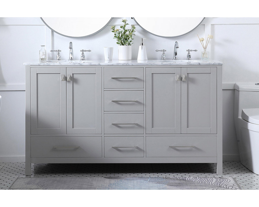 Elegant Bathroom Vanity - Gray, L 60" (VF18960DGR)