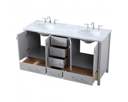 Elegant Bathroom Vanity - Gray, L 60" (VF18960DGR)