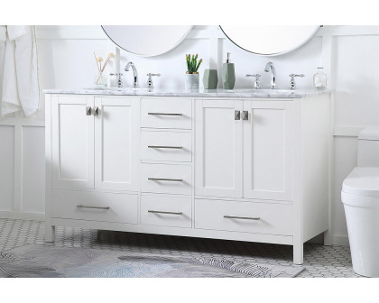 Elegant Bathroom Vanity - White, L 60" (VF18960DWH)