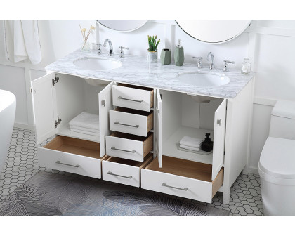 Elegant Bathroom Vanity - White, L 60" (VF18960DWH)