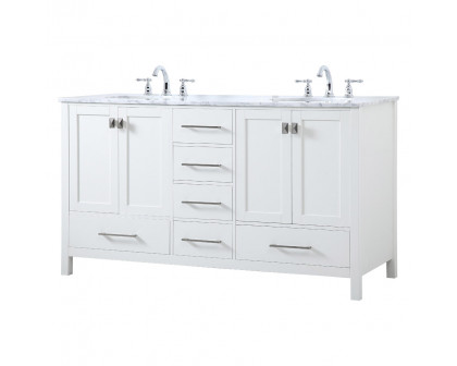 Elegant Bathroom Vanity - White, L 60" (VF18960DWH)