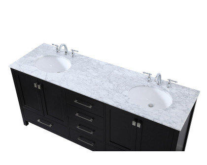 Elegant Bathroom Vanity - Black, L 72" (VF18972DBK)