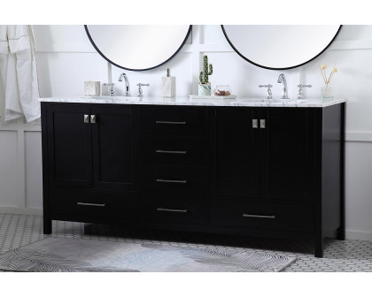 Elegant Bathroom Vanity - Black, L 72" (VF18972DBK)