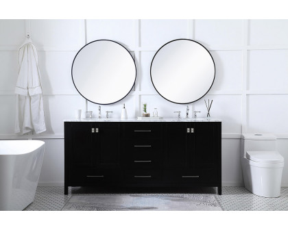 Elegant Bathroom Vanity - Black, L 72" (VF18972DBK)