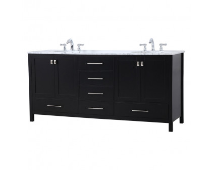 Elegant Bathroom Vanity - Black, L 72" (VF18972DBK)