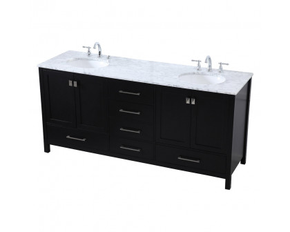 Elegant Bathroom Vanity - Black, L 72" (VF18972DBK)