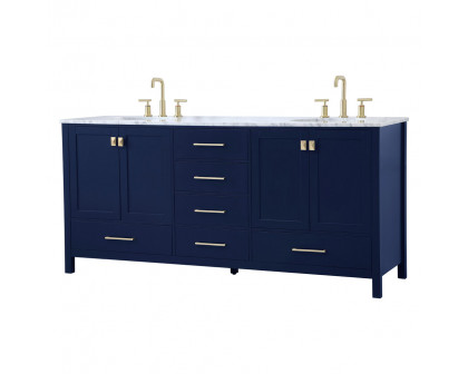 Elegant Bathroom Vanity - Blue, L 72" (VF18972DBL)