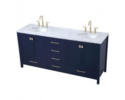 Elegant Bathroom Vanity - Blue, L 72" (VF18972DBL)